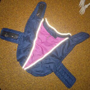 Top Paw Pink and Navy Blue Dog Coat XS